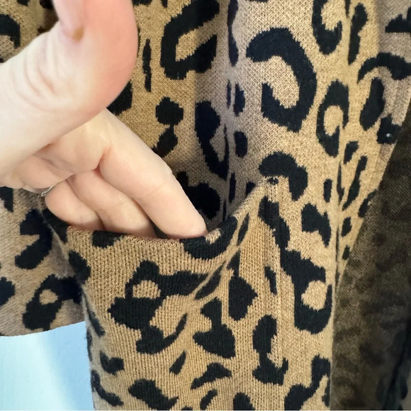 J. Crew Sophie Open Front Sweater Blazer Jacket Leopard Wool Women’s size XS - Picture 8 of 10